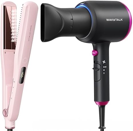Wavytalk Steam Sesh Hair Straightener and Blown Away Ionic Hair Dryer