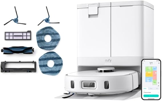 eufy X10 Pro Omni Robot Vacuum White + Replacement Parts Kit