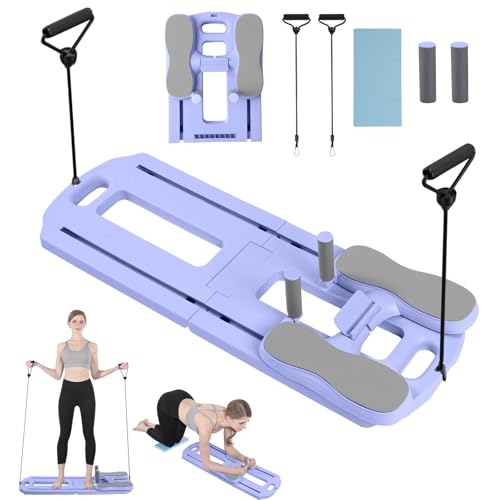 Pilates Board, 2025 Pilates Reformer Set, Multifunctional Abdominal Board, Portable Ab Core Trainer, Foldable Pilates Reformer Board for Home, Blue