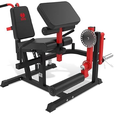 HVO Leg Curl Machine Extension - Hamstring Curl Lower Body Workouts for Fitness Equipment Seated Lying Plate Loaded Adjustable Bicep Preacher Curl Pad