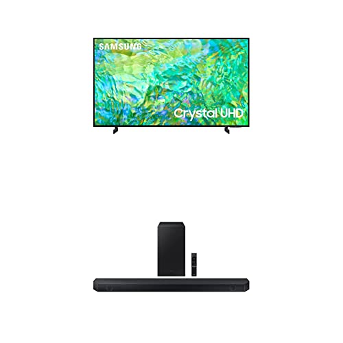 SAMSUNG 50-Inch Class Crystal UHD CU8000 Series PurColor, Object Tracking Sound Lite, UN50CU8000, 2023 Model HW-Q60C 3.1ch Soundbar wDolby Audio, Newest Model