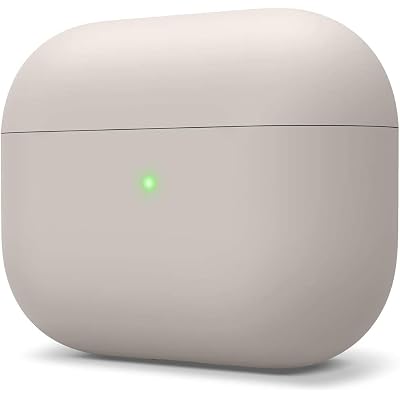 elago Liquid Silicone Case Compatible with AirPods Pro Case Cover - Triple Layer Protection, Safeguard Design, Supports Wireless Charging, Visible LED Light [Stone]