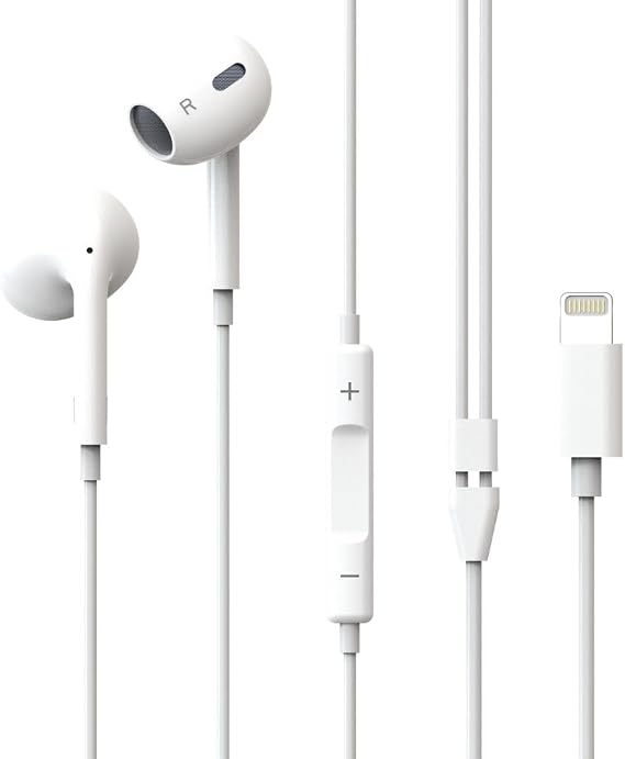 KODAK iPhone/iPad için dahili mikrofonlu 210+ kulak içi kulaklık, Lightning bağlantısı, entegre kontroller, yüksek kaliteli ses, konforlu ve ergonomik tasarım