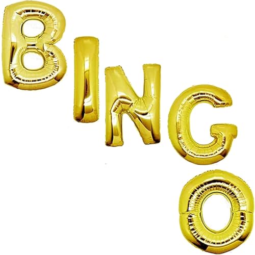 40 Inch Giant Gold BINGO Balloons Jumbo Helium Foil Party Balloon,5 Letters