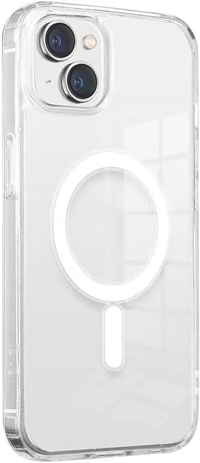 Coverzone İphone 13 İle Uyumlu Yüksek Kalite Kablosuz Şarj Özellikli Silikon Telefon Kılıfı Şeffaf, Wireless Magsafe ile uyumlu Silikon Kapak Şeffaf