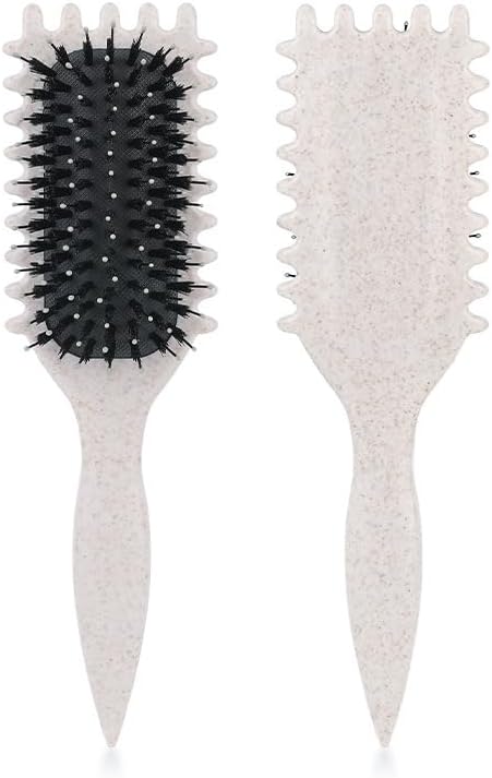 Curl Defining Brush,Curly Hair Brush Styling Brush for Detangling,Combing,Shaping and Defining Curls For Women and Men Less Pulling,Reduce Pulling and Curl Separation (Beige)
