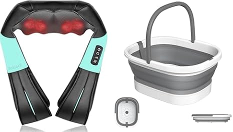 Nekteck Shiatsu Neck and Back Massager and Foot Basin