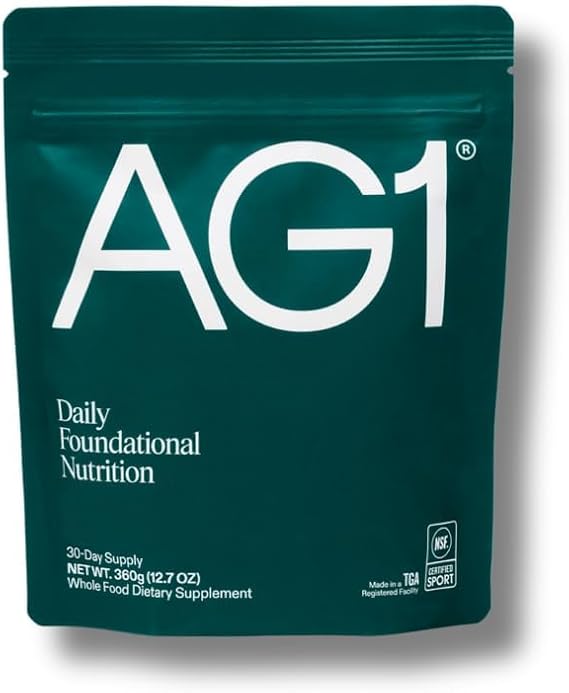 AG1 Greens Powder Superfood, 75 Vitamins and Probiotic Blend, Refill Pouch