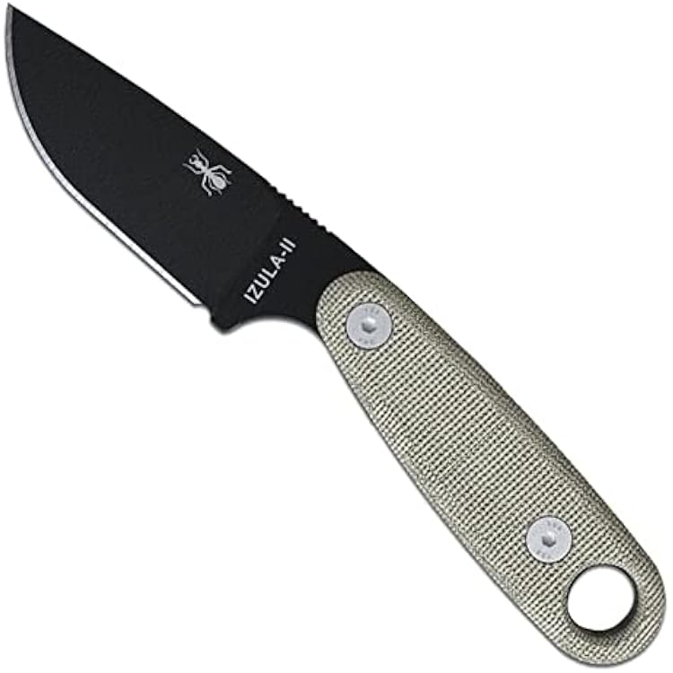 ESEE Knives Izula-II Fixed Blade Knife, Micarta Handle, Molded Sheath, Clip Plate Black