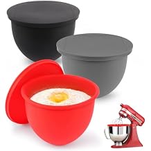 Silicone Bowl Liners for KitchenAid Mixers, 3-Pack Silicone Mixing Liners with Lids, Replacement for 5 Quart Tilt-Head Stand Mixer Bowls Accessories