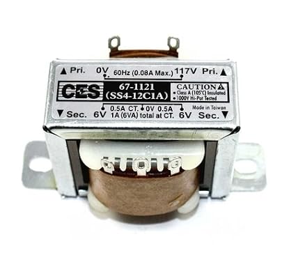 Center Tapped Transformer (117VAC -> 12VAC, 1A)
