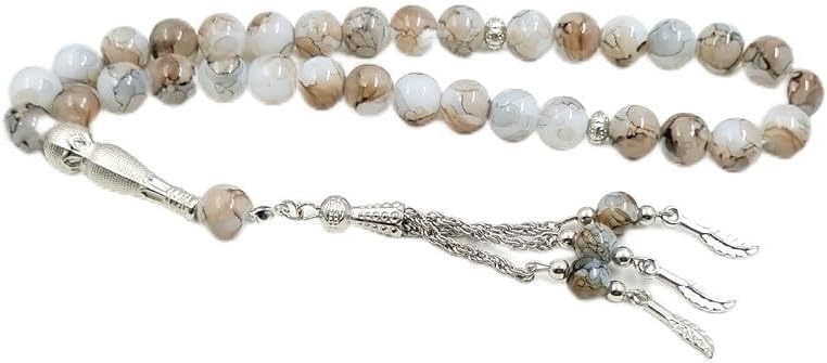 ALBASHAN Tasbih White stone Muslim Misbaha rosary bead Islamic Eid Adha gift
