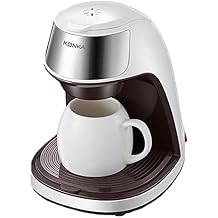 KONKA Coffee Maker 2-In-1 Single Cup Coffee Machine And Travel Mug Combination,Portable And Lightweight Personal Drip White 9.06x9.06x6.9 Inches