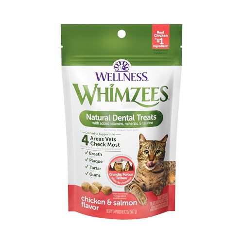 WHIMZEES Wellness Cat Dental Treats, Chicken and Salmon Flavor, 2 Ounce Bag