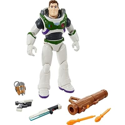 Mattel Disney and Pixar Lightyear Toys, Buzz Lightyear Figure, Fully Equipped 12-in Action Figure with 4 Accessories, Collectible Gifts for Kids