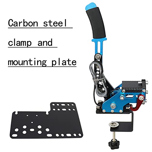 Mkbve USB Handbrake with Clamp - PC Handbrake for Sim Racing Games Logitech G920 G29 G25 G27 T500 T300 FANATECOSW Dirt Rally WindowsBlue Mounting Plate With Clamp