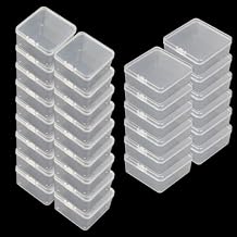 Goodma Square Mini Clear Plastic Organizer Storage Box Containers with Hinged Lids Bundle