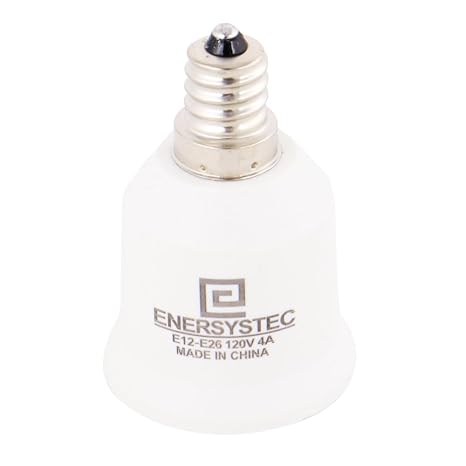 (4 Pack) Candelabra Screw Base E12 to E26 Light Socket Adapter, E12 A19 Light Bulb Adapter, Converter Chandelier Socket to Medium Screw Socket E26, Candelabra to Regular Light Base