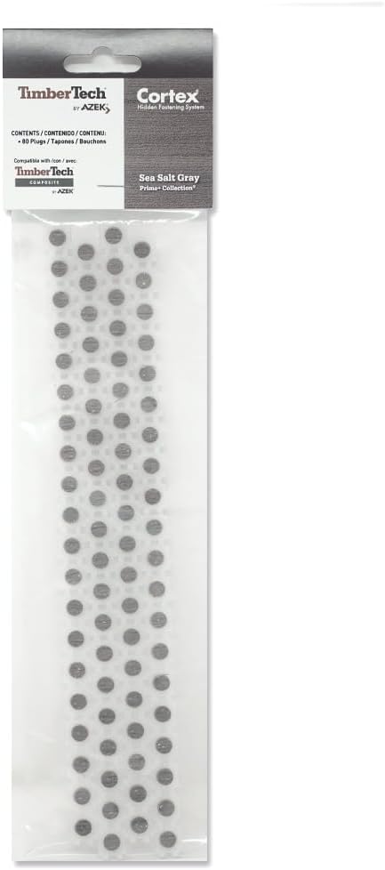 TimberTech Collated Cortex Replacement Plugs 80 Count Sea Salt Gray