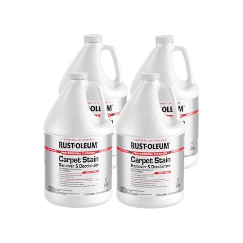 Rust-Oleum Professional Cleaners Carpet Stain Remover & Deodorizer | One Gallon 128oz | Ready to Use Refill Bottle | Professional Strength | 4 Pack