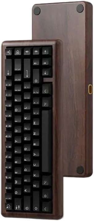 KBDfans DUSK67 Mechanical Keyboard Kit With Walnut Case Aluminum PC FR4 Plates QMK VIA Programmable Hot Swappable For Laptop PC Gaming Compatible With Custom Keyboards(DUSK67-KIT)