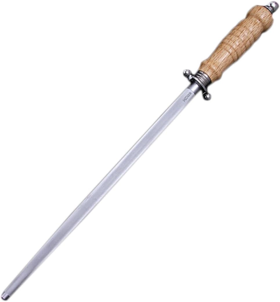 Ergonomic Handle Knife Sharpening Stick Stainless Steel Sharpening Rod Honing Steel for Knife