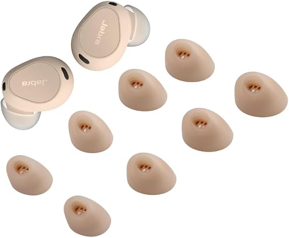 Zotech Replacement Ear Tips for Jabra Elite 10 True Wireless Earbuds, 4 Pairs (XS/S/M/L) (Clear)