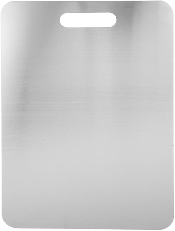 Yardwe Stainless Steel Cutting Board Kitchen Vegetables Board Double-Sided Board Heavy Duty Cutting Board For Meat Vegetables And Fruits