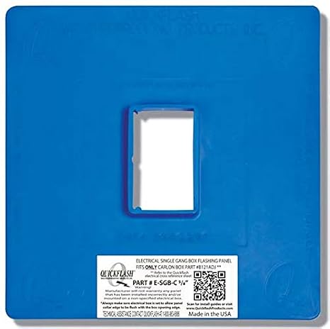 Quickflash E-SGB-C 5/8 Single Gang Box Flashing Panel 5/8"