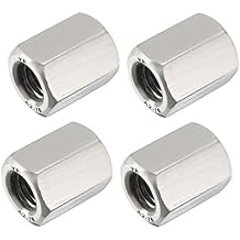 uxcell M10 X 1.5-Pitch 22mm Length 304 Stainless Steel Metric Hex Coupling Nut, 4-Pack