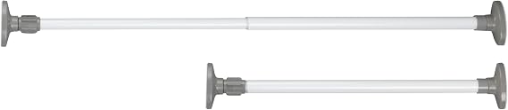Wenko Herkules Telescopic Clamp Rail, Powder coated metal, White/Grey, 47-80 cm