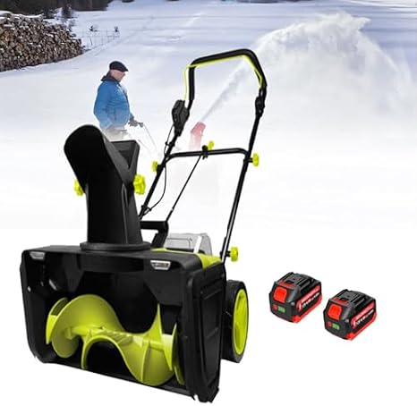 40V Cordless Snow Blower 20in Clearing Width, 3500W Brushless Motor with 2 Batteries & Charger. Lightweight Electric Snow Shovel for Driveway Patio, 25ft Throw Distance, Dual LED Lights, Quiet
