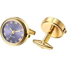 Avaner Men's Clip Cufflinks Watches: Analog Quartz Working Pocket Watch Gold Silver