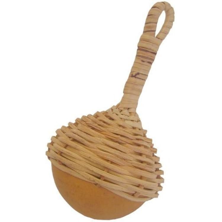 Africa Heartwood Project Single Jingle Caxixi Bottle Cap Shaker - 3 African Woven Basket with Gourd Base, Unique Jingle Sound - Handcrafted African Musical Instrument