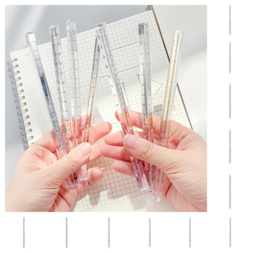 12PCS 15cm Transparent Triangular Ruler, Durable High-Transparency PS Material
