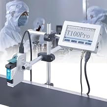 Automatic Inkjet Printer, Thermal Online Coding Machine Expiry Date Printer, for Production Date/Logo/Picture/QR-Code/Barcode/Batch Number,25.4mm