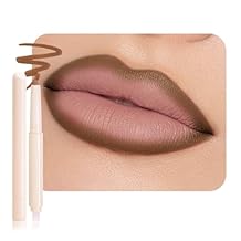 Plump Matte Crayon Lip Liner Pencil, Chocolate Lipstick Lip Liners for Women, 24 Hour Long-Lasting Lip Gloss Makeup, With Silicone Smudger for Define Contours & Sculpting Lip, 06