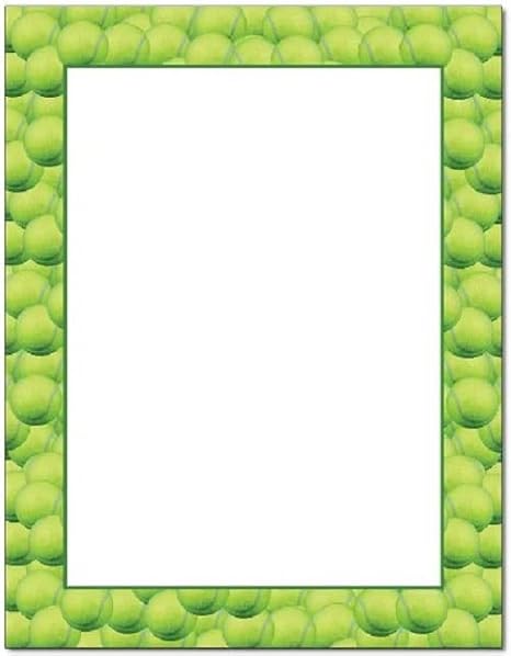 Tennis Balls Letterhead Laser & Inkjet Printer Paper (25 Sheets)