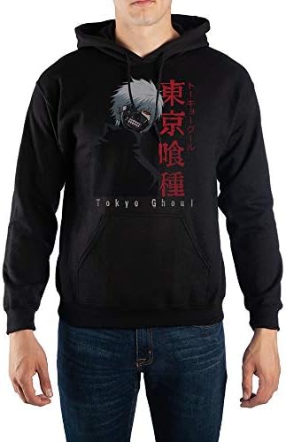 Toyko Ghoul Hooded Sweatshirt with Japanese Text-X-Large Black
