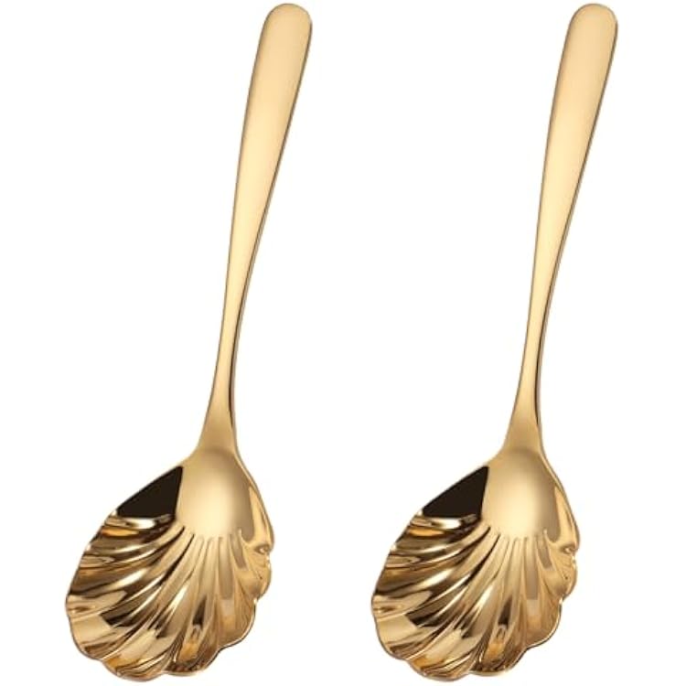 Large Serving Spoon, Stainless Steel Catering Serving Utensils for Party Buffet Dinner Banquet Cooking Kitchen Basics,Dishwasher SafeGold