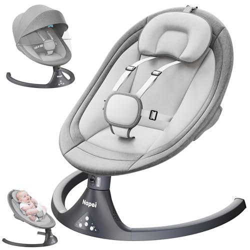 Baby Swing for Infants to Toddler,Electric Portable Baby Swing and Bouncer,Bluetooth Infant Swing for Newborn with Remote Control,10 Music,5 Speed,3 Seat Position,Baby Rocker for Baby 0-9 Month