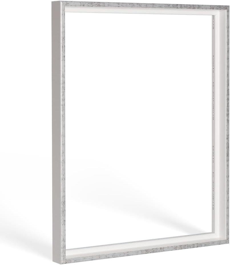 Bildershop-24 Shadow Joint Frame with Shadow Joint Lemgo Frame for Stretcher Frame Pictures and Canvases 80 x 100 cm White Grey Antique