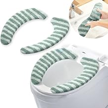 Washable Warm Toilet Seat Cover Pads - Plush Toilet Seat Cushion, Non-Slip Soft Mat, Washable & Machine-Friendly Bathroom Seat Cover with Self-Adhesive Tape for Easy Care
