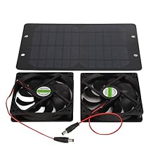 10W DC 12V Solar Powered Exhaust Dual Fan, Outdoor Solar Panel Power Mini Ventilator for Home Attic, Greenhouse, Shed, Pet Dog Chicken House Cooling