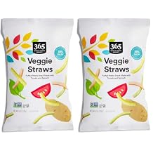 365 by Whole Foods Market,Veggie Straws,Made with Tomato and Spinach,Vegan,Gluten-Free,6 Ounce,(Pack of 2)