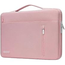 MOSISO 360 Protective Laptop Sleeve 16 inch, 15-15.6 inch Laptop Case, Compatible with MacBook Air 15 inch M4 M3 M2/Pro 16 inch M4 M3 M2 M1, HP Acer Notebook,Horizontal Bag with Belt&Right Pocket,Pink