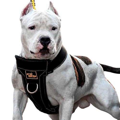 KNK | Heavy Duty Dog Harness for Pitbulls, Bullies and Large Breeds - No Pull, Ultra Durable, Soft Padded Chest, Metal Leash Attachment