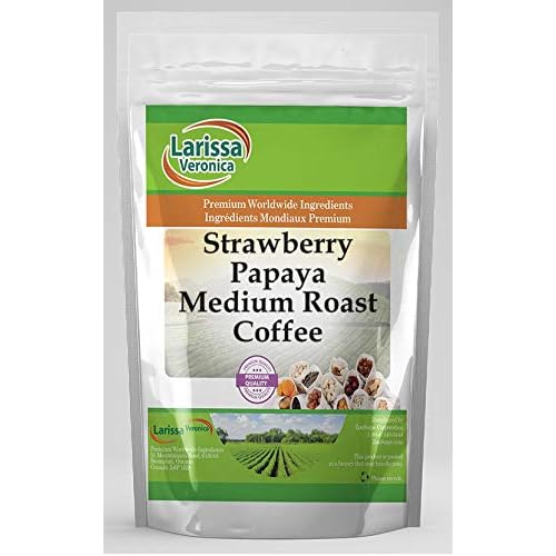 Strawberry Papaya Medium Roast Coffee Gourmet, Naturally Flavored, Whole Coffee Beans 8 oz, ZIN: 565274 - 2 Pack