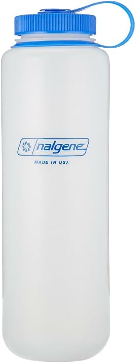 Nalgene HDPE Wide Mouth Water Bottle, Clear, 48 oz