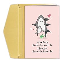 Goroar Funny Nana Shark Mothers Day Card, Cute Birthday Day Card for Nana Grandmother, I Love You Card from Granddaughter Grandson